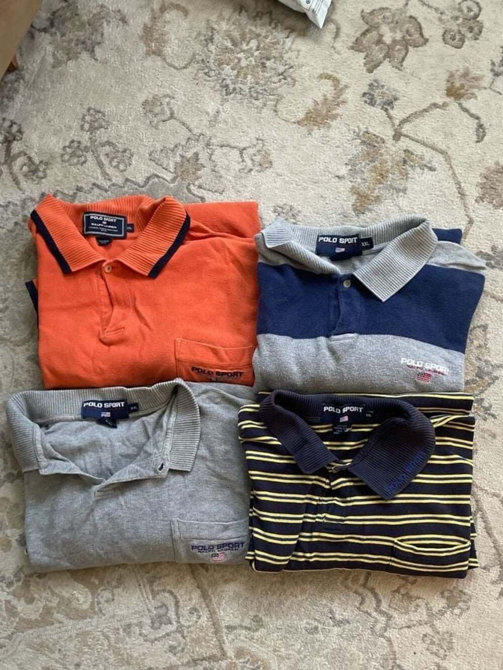 Lot of 4 Vintage Polo Sport Ralph Lauren Waffle Knit Polo Shirts